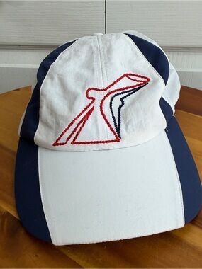 Carnival white blue nylon‎ embrodiered hat OS one size